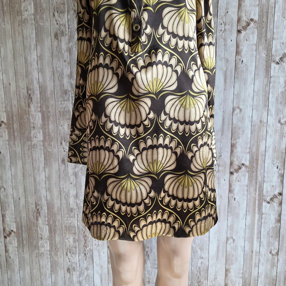 Women's Michael Kors Dress XS Brown Beige Floral - Picture 3 of 9
